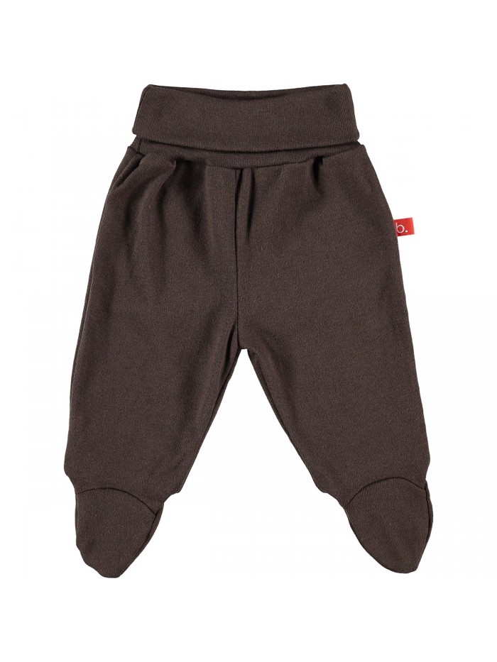 Pantaloni con piedini marrone per prematuro